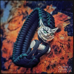 Браслет из паракорда Чешир, серебро