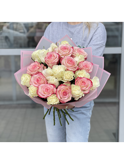 25 роз Эквадор микс