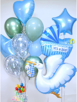 set-1-vypiska-iz-roddoma-malchik+доставка Краснодар, шарики с гелием недорого, спасибо за внука