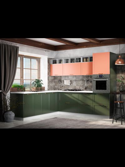 Кухня «Квадро» Оливково-зеленый  модульная кухня