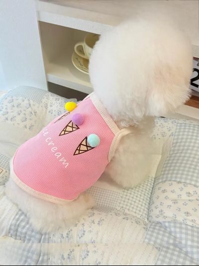 Майка Ice Cream для собак мелких пород и кошек, цвет Розовый