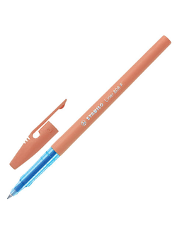 Ручка шариковая STABILO "Liner Pastel", СИНЯЯ, корпус персиковый, узел 0,7 мм, линия письма 0,3 мм, 808FP1041-3, 20 штук в упаковке