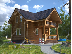 Дом из оцилиндрованного бревна "Владимир", 80 м2