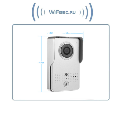 WiFi/LAN вызывная панель видеодомофона, интерком связь с активным подавлением шума, открытие замка через мобильное приложение, VGA. до - 20 град.С.