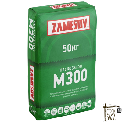 Сухая смесь М300 пескобетон ZAMESOV 50 кг