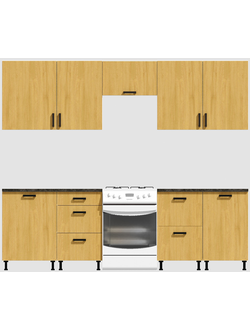 Кухня Эконом 2,1 метра (600х450х600х450) Цвет: Дуб Сонома/Дуб Сонома