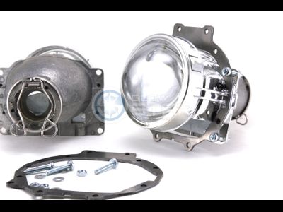 Комплект Hella R моно H7 с рамками для замены штатных ксеноновых / галогенных линз автомобиля Mitsubishi Pajero 4 (2006 - 2014)