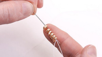 N-315  "Gamma" Иглы бисерные №50 сталь d 0.4 мм 6 шт с нитковдевателем