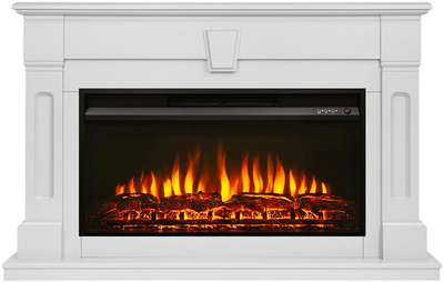 Линейный электрокамин Kellie WT GR с очагом Flash 36