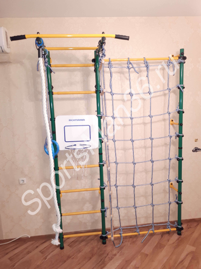 ДСК Юный Атлет модель "Пристенный с стойкой-сеткой" зеленый, баскетбольный щит ROMANA.