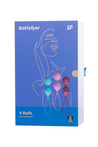 J01511N Набор вагинальных шариков Satisfyer Balls C03 Double, силикон, ассорти, Ø 3 см.