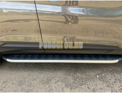 Пороги алюминиевые с пластиковой накладкой 1720 мм ТСС для Geely Coolray 2024-