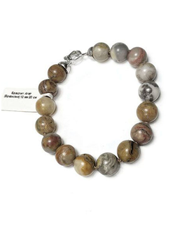 (АРТИКУЛ: 9026/06) БРАСЛЕТ ЖЕНСКИЙ, НАТУРАЛЬНЫЕ КАМНИ, В СЕРО-БЕЖЕВЫХ ТОНАХ "АГАТ"