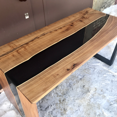 стол-река, стол с рекой из эпоксидной смолы, стол журнальный, стол лофт, стол из массива, столик