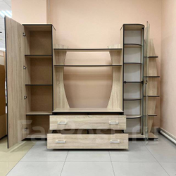 Гостиная Тиана-3 (лдсп) (дуб сонома/дуб сонома) (ВВР),Ш2700хВ2000хГ440 мм НИША ПОД ТВ 1200 х 780 мм