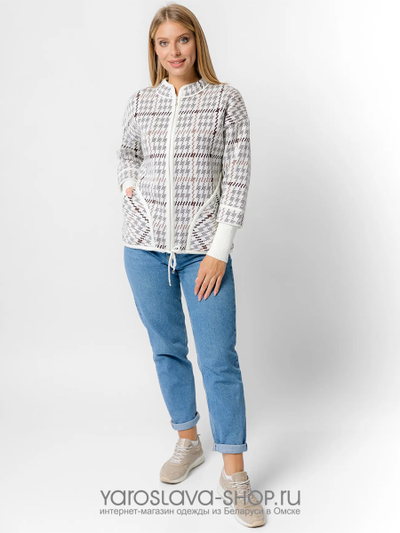 Женский трикотажный жакет в спортивном стиле