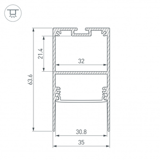 Профиль Arlight SL-COMFORT-3563-2000 ANOD (Алюминий)