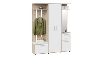 Набор мебели для прихожей ВИТРА Тип 2 Дуб Сонома/Белый ясень