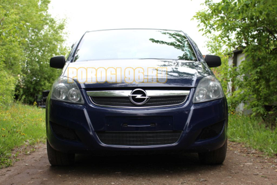 Защита радиатора Opel Zafira B 2008-2012 рестайлинг black верх