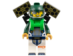 Astronaut - Male, White Spacesuit with Dark Green Arms, Dark Green Helmet, Trans-Clear Visor, Bright Green Harness with Solar Panels, n/a (cty1696)