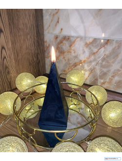 Свеча синяя Пирамида (до 10ч. горения).