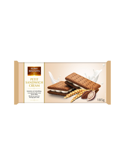 ПЕЧЕНЬЕ-СЭНДВИЧ ШОКОЛАДНОЕ С ШОКОЛАДНОЙ НАЧИНКОЙ 185Г ТМ FEINY BISCUITS