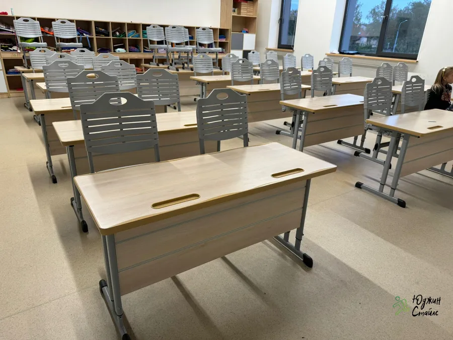 Стол ДУ-25 и стул СУ-68-ПР (серый пластик)