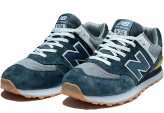 New Balance 574 Classic (Серые с зеленым) Арт 7 новые