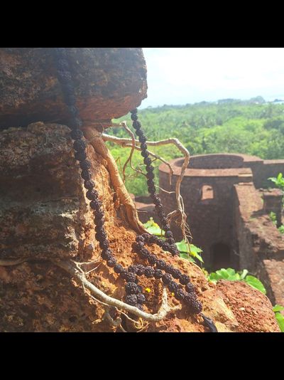 Четки из натуральной крупной Рудракши 108 бусин черные