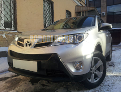 Защита радиатора Toyota RAV4 2013-2015 black верх