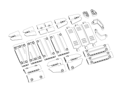 Комплект оригинальных панелей LEGO Technic 31 шт., White