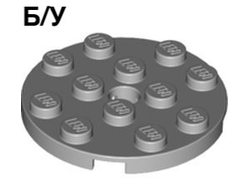 ! Б/У - Plate, Round 4 x 4 with Hole, Light Bluish Gray (60474 / 4515351) - Б/У