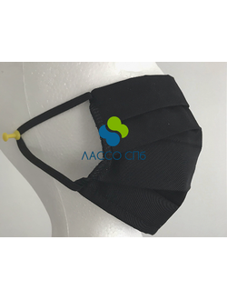 Многоразовая Защитная маска Черная Хлопковая двухслойная