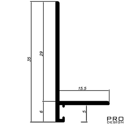 Щелевой плинтус Pro Design Mini L 601 Анодированный