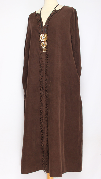 Платье Бохо вельветовое "ПЛАНКА БАХРОМА" шоколад до р.56
