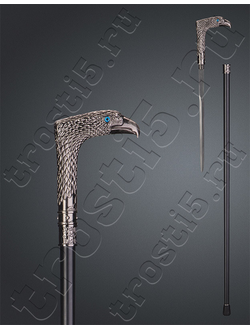 Опорная литая трость с клинком "Вечный ястреб" с головой ястреба на рукояти