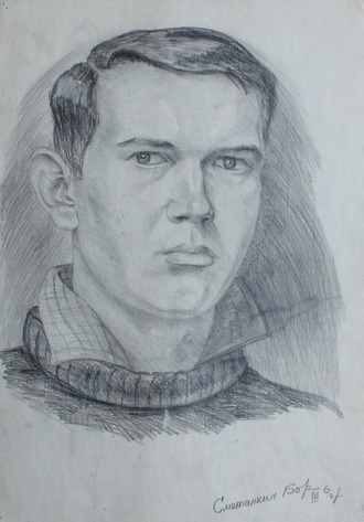 "Атрибуты художника" бумага карандаш Сметанкин Борис 1968 год