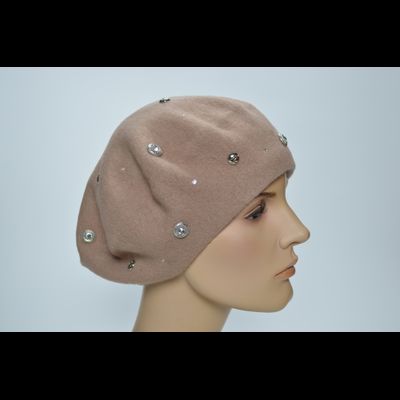 Светло- коричневый горчичный берет фетровый Vizio Италия 3633