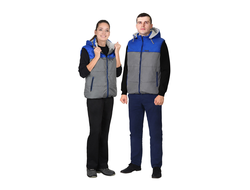 Жилет "СИРИУС-ДРАЙВ" (на подкладке флис) серый с васильковым