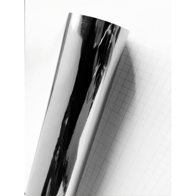 Серебристая САМОКЛЕЯЩАЯСЯ плёнка «ЗЕРКАЛЬНАЯ» (не для печати, идёт как фон)