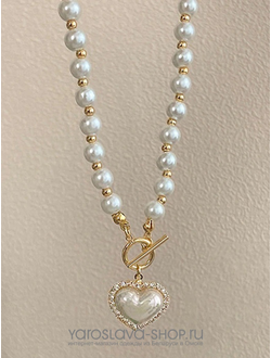 Модель: АЛ-017. Ожерелье жемчужное сердце.
