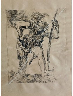 "Святой Христофор" бумага тушь Мымрин М.В. 1993 год