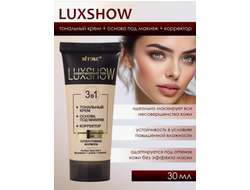 ВИТЕКС LUXSHOW Совершенный тон 3в1 (ТОНАЛЬНЫЙ КРЕМ+ОСНОВА ПОД МАКИЯЖ+КОРРЕКТОР) универсальный тон 30мл