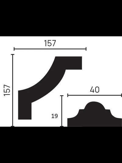 Угловой элемент DECOR-DIZAYN C1-DD002 к молдингу DD002, из дюрополимера, под покраску, 4шт