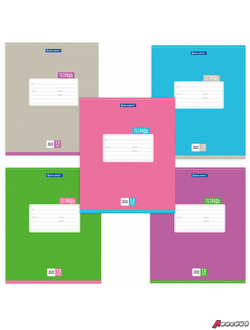 Тетрадь 12 л. BRAUBERG, косая линия, обложка картон, ТОЧКИ. 103033