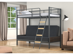 Двухъярусная кровать-диван Дакар 2 Серый (вставки венге) фото