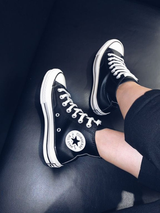 Кеды кожаные Converse Chuck Taylor 70 черные высокие