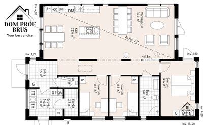 Лебёдушка 124м2 14х9м