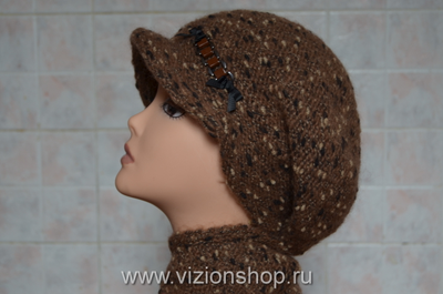 Зимняя женская кепка и вязаный шарф для женщин Италия Визио