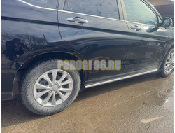 Защита штатного порога труба Папа Тюнинг d60 для HAVAL M6 2023-